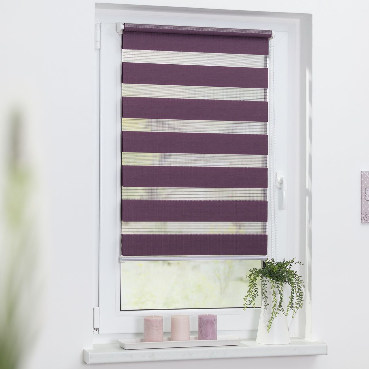 Lichtblick Duo-Rollo Klemmfix, ohne Bohren - Brombeer, 100 cm x 150 cm (B x L)