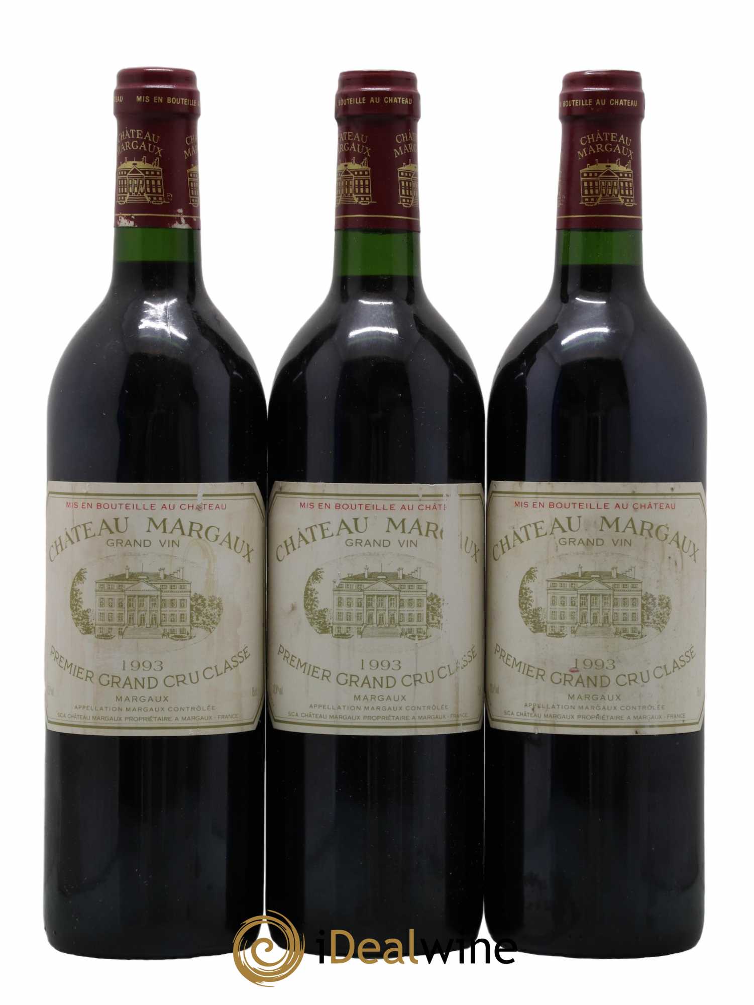 Château Margaux 1er Grand Cru Classé  1993 - Lot de 3 Bouteilles