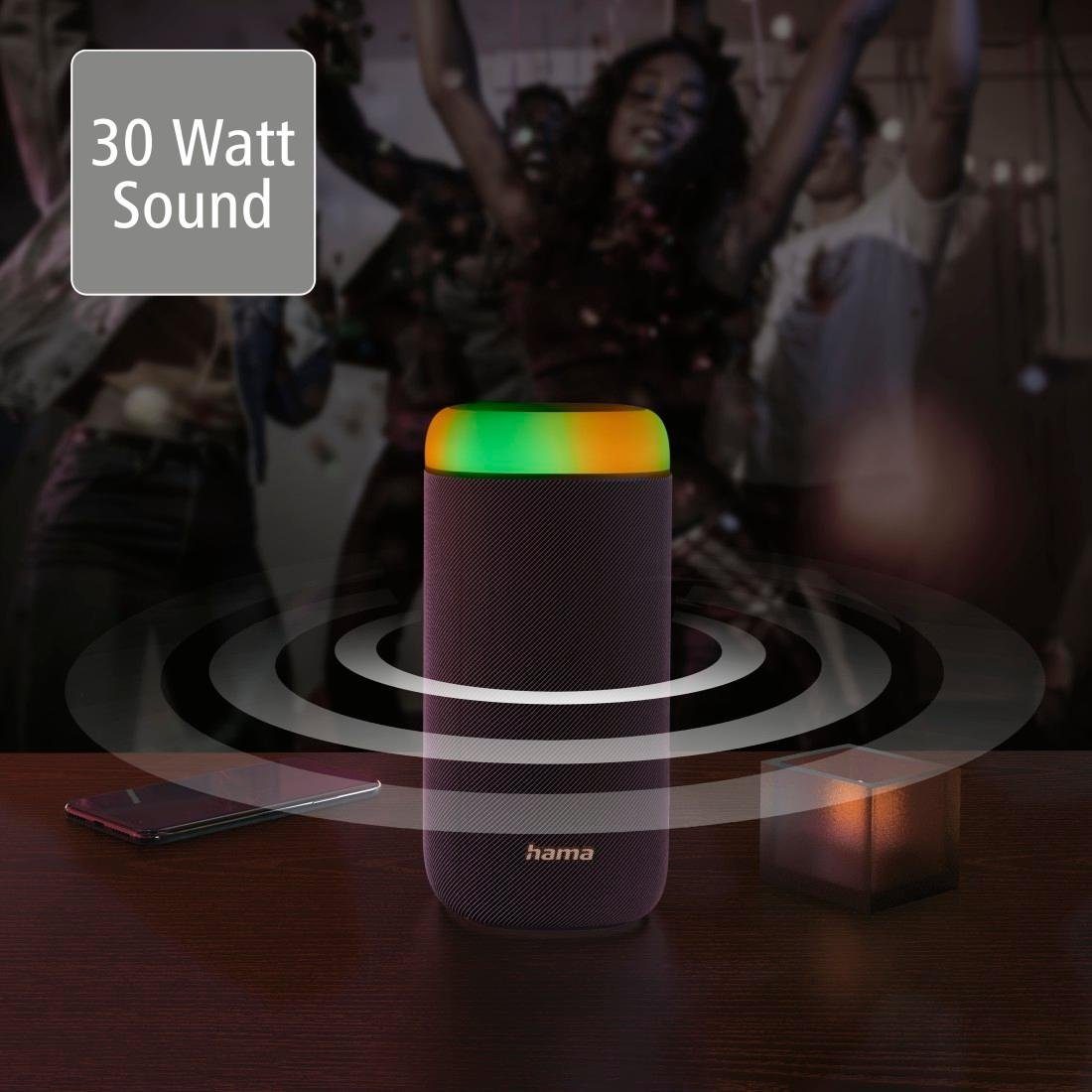 Hama Bluetooth Box Shine 2.0 LED Xtra Bass 360ᵒ Sound spritzwassergeschützt Bluetooth-Lautsprecher (Freisprechanlage,Xtra Bass,360ᵒ Sound)