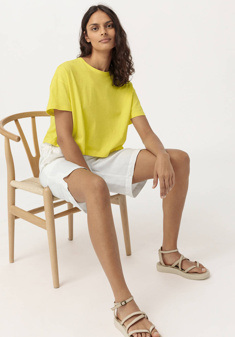 Shorts aus Leinen mit Bio-Baumwolle