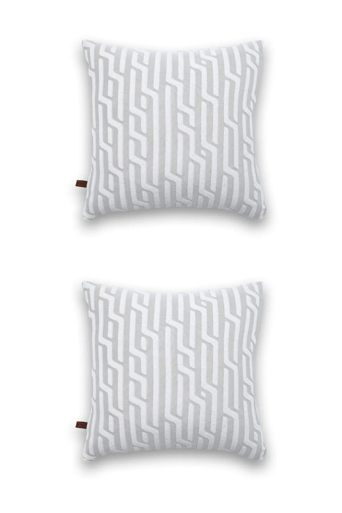 FAVORA  2-teiliger Kissenbezug mit Bohemian-Muster und speziellem Design - Grau