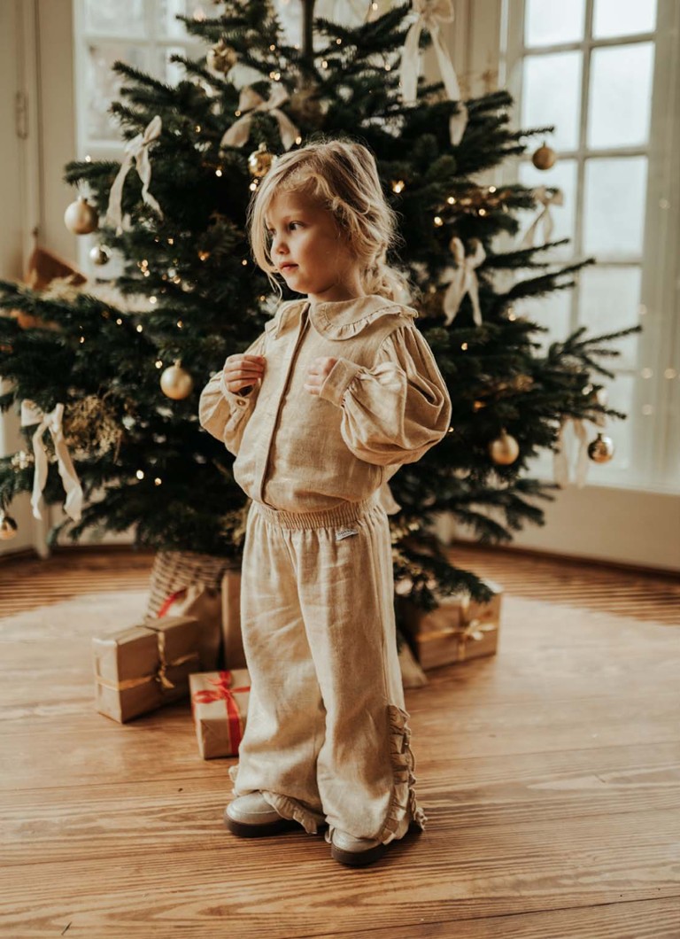 Pantaloni largi din amestec de in Donsje Amsterdam