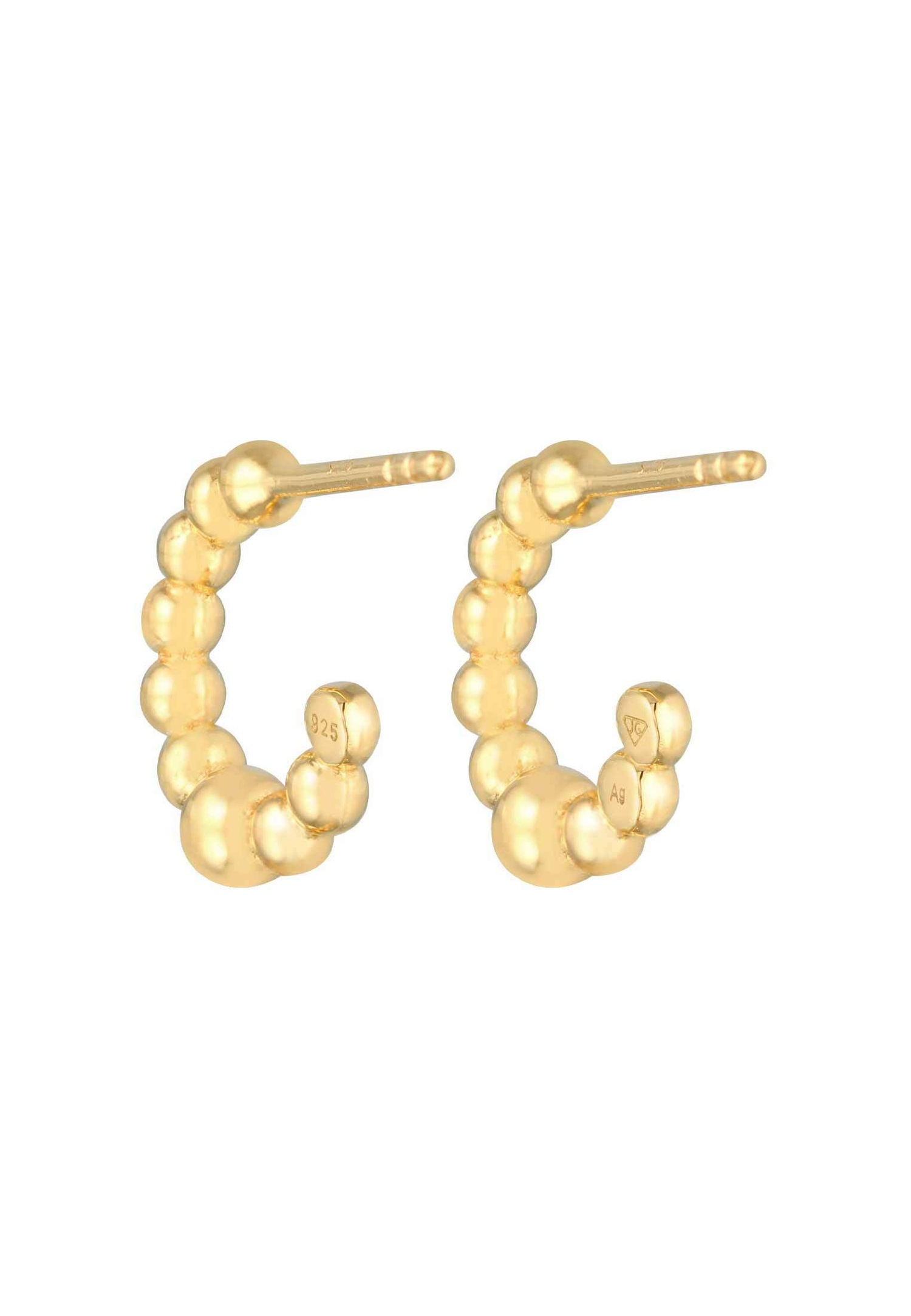 Orecchini pendenti da donna Elli Creole Plug Ball Geo Look in argento sterling 925