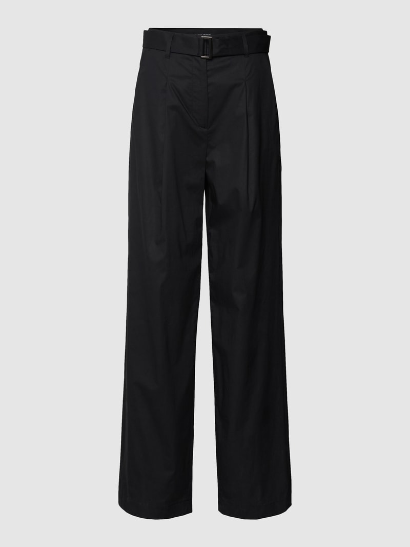 Hose mit Bundfalten in schwarz