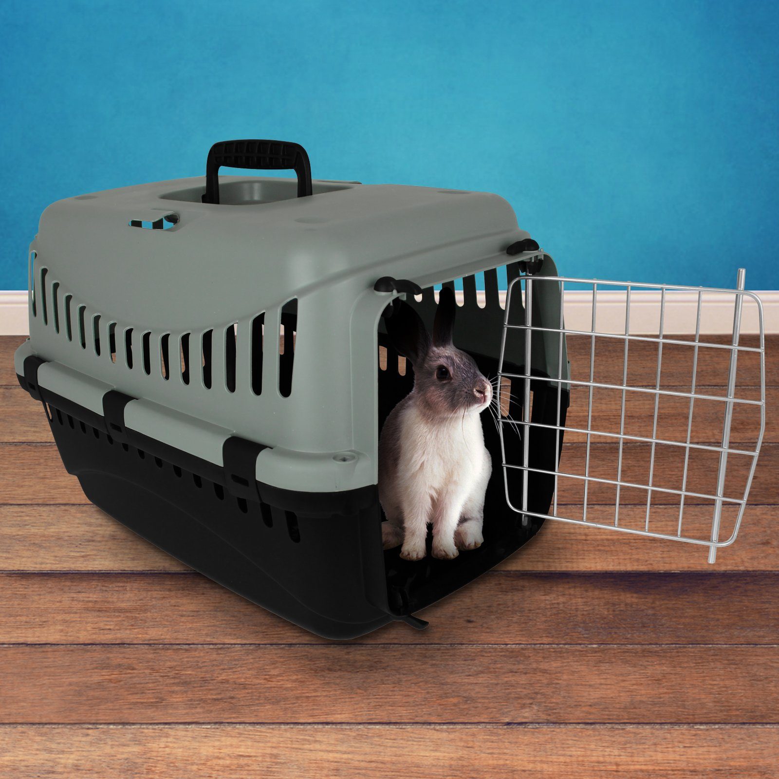 Centi Tiertransportbox Transportbox Tiere Metalltür Tierbox Tiertransport Transportkäfig bis 6,00 kg, Katzen Hunde Haustier Box Katzenbox Transportkiste Haustiertransport