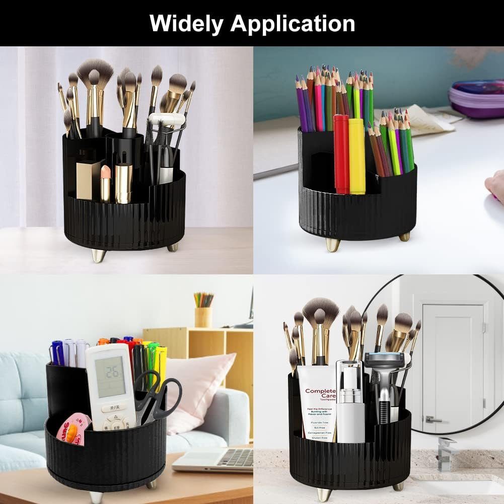 Runxizhou Kosmetikkoffer Make Up Kosmetik Organizer, 360 Drehung Beauty Organizer - Schwarz