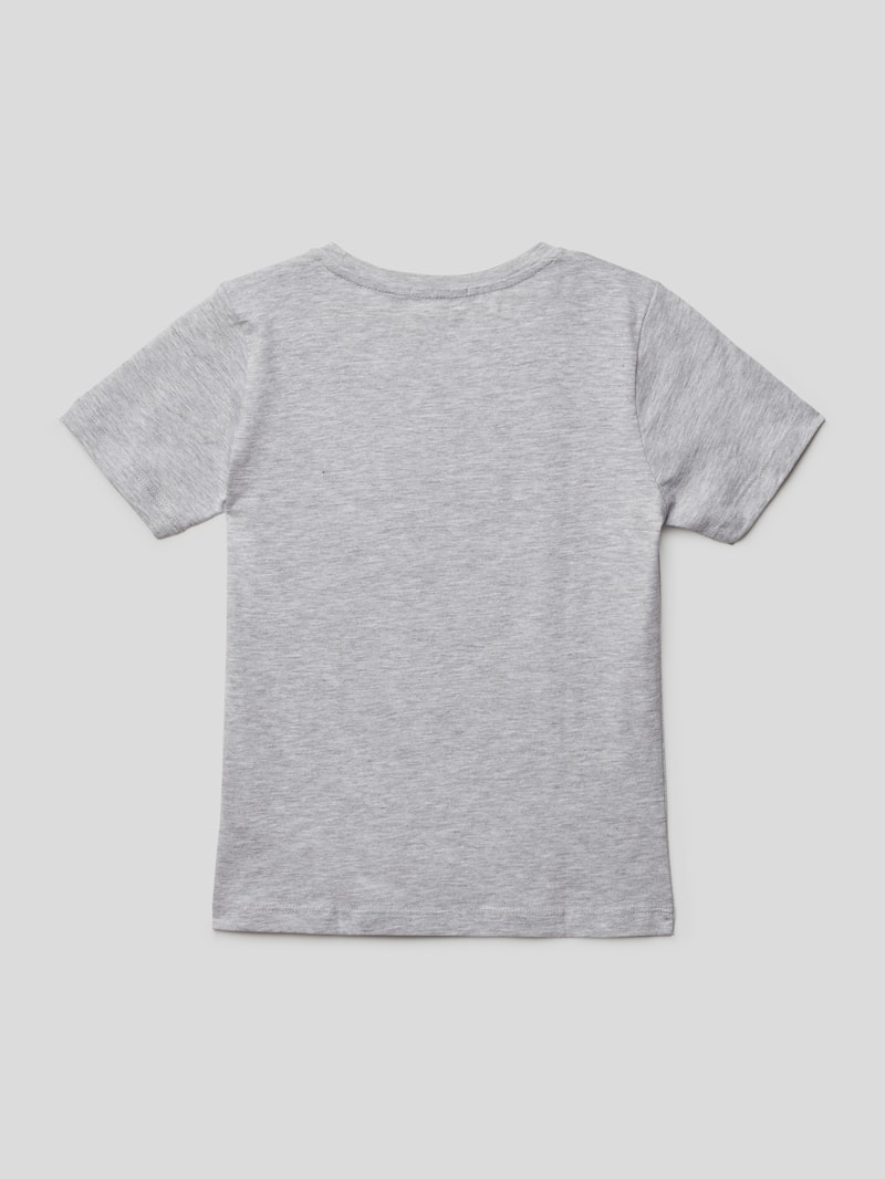 T-Shirt mit Motiv-Print in mittelgrau meliert