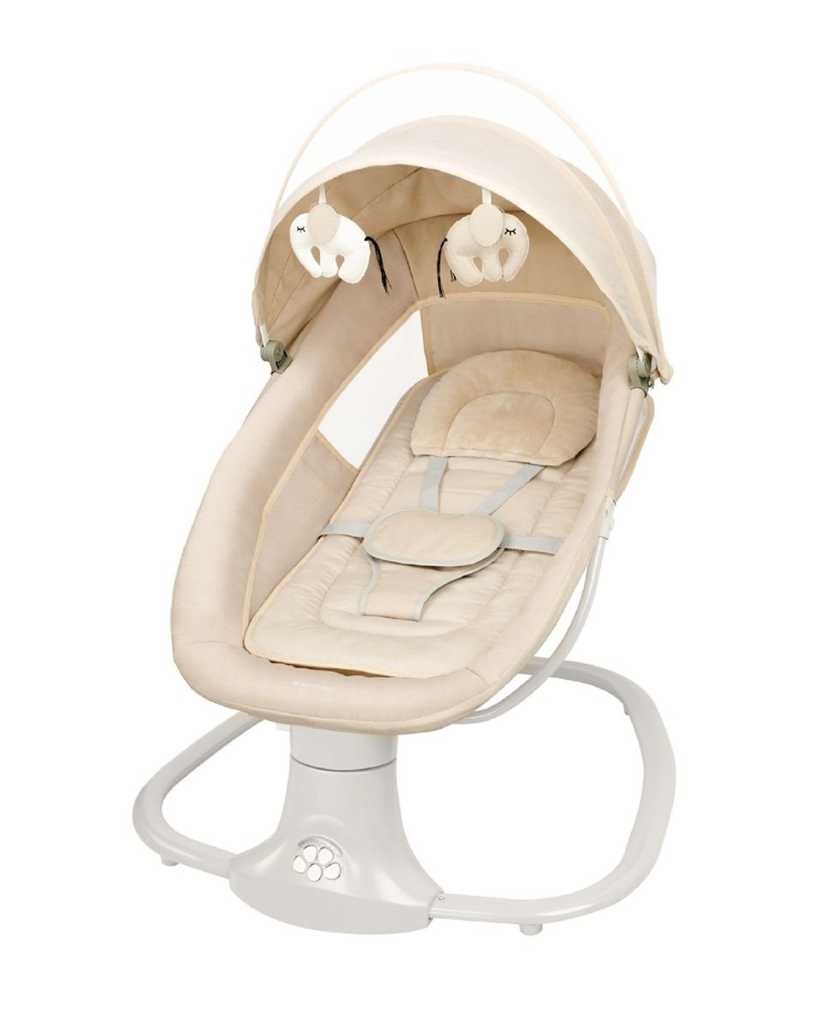 Kikkaboo Babywippe Babywippe Winks 2 in 1, Stuhl, Moskitonetz, ​Timer, Musik, Fernbedienung