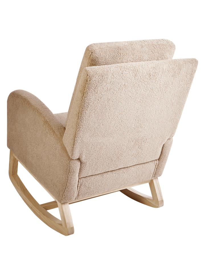 Beliani Schaukelsessel ALSTA in Beige/Braun - (W) 68 x (H) 100 x (L) 100 cm günstig kaufen onesize