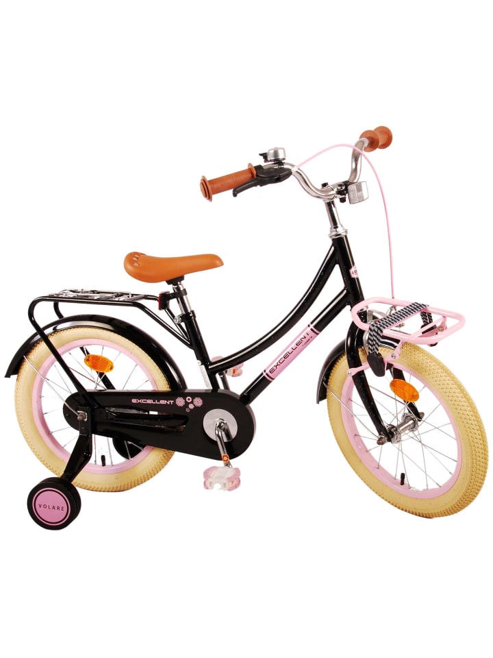 Volare Kinderfahrrad Excellent Fahrrad für Mädchen 16 Zoll Kinderrad Schwarz 4 Jahre günstig kaufen onesize