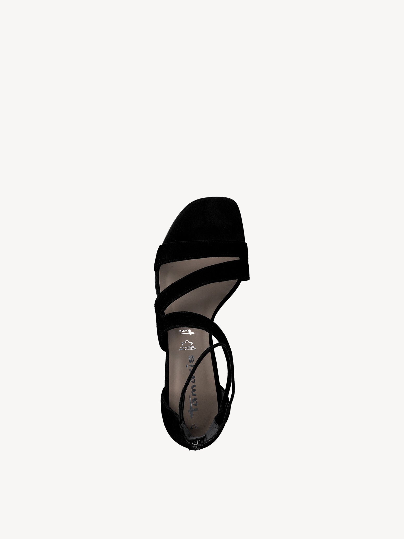 Sandale à talon en cuir - noir