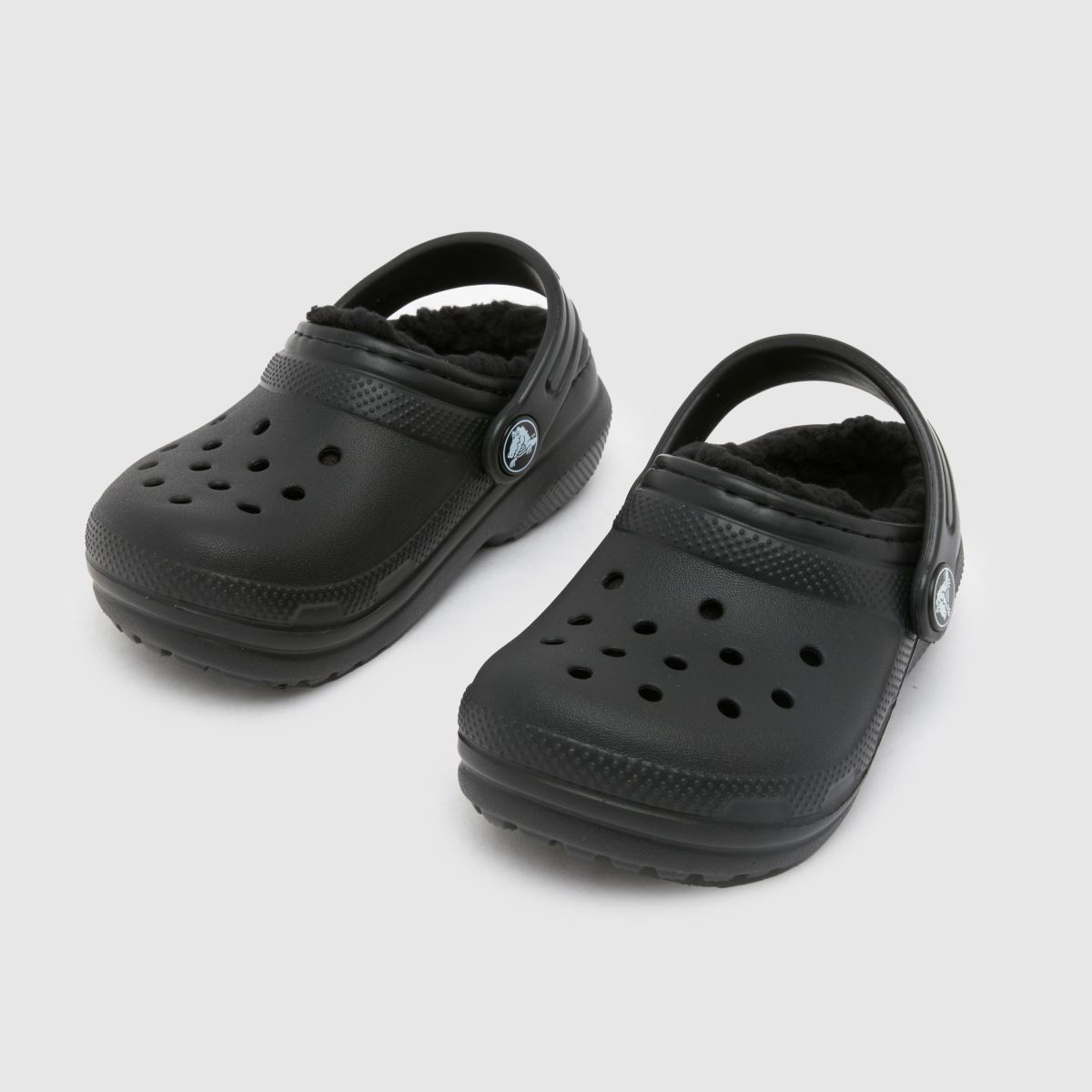 Crocs svarta klassiska fodrade träskor för småbarn