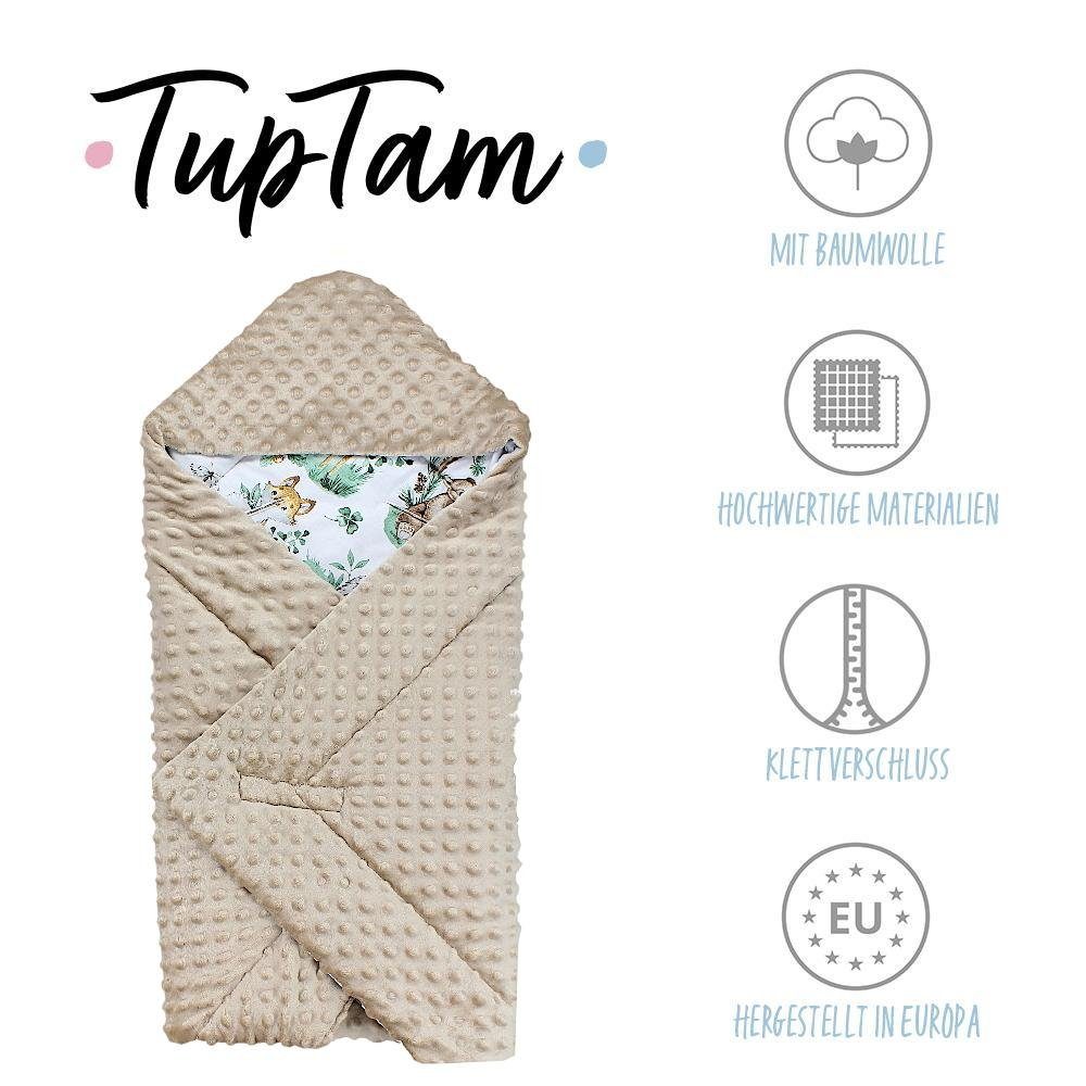Einschlagdecke Baby Winter Einschlagdecke für Babyschale Wattiert Minky, TupTam