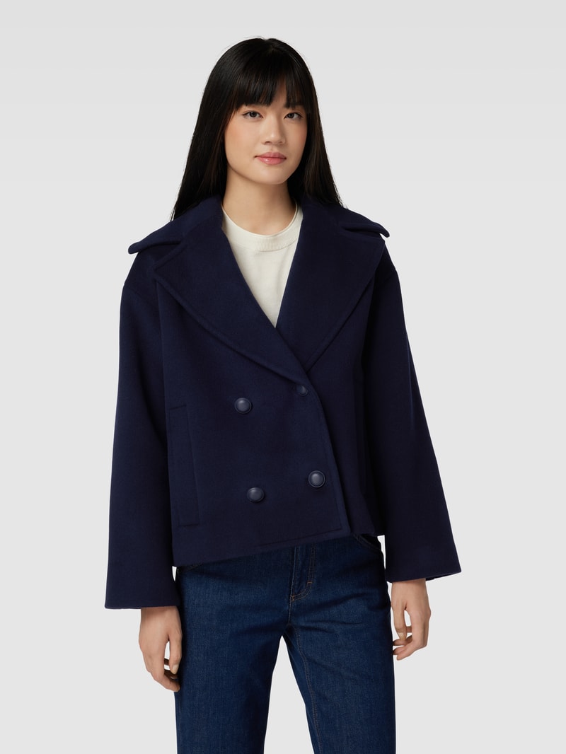 Jacke mit Reverskragen in marineblau