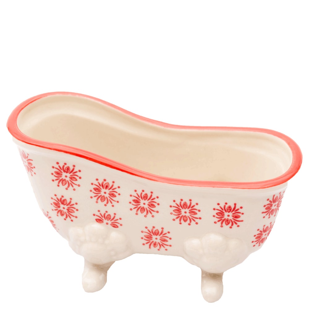 La savonnerie de nyons Porte-Savon Baignoire Pattern Rouge Porte-savon