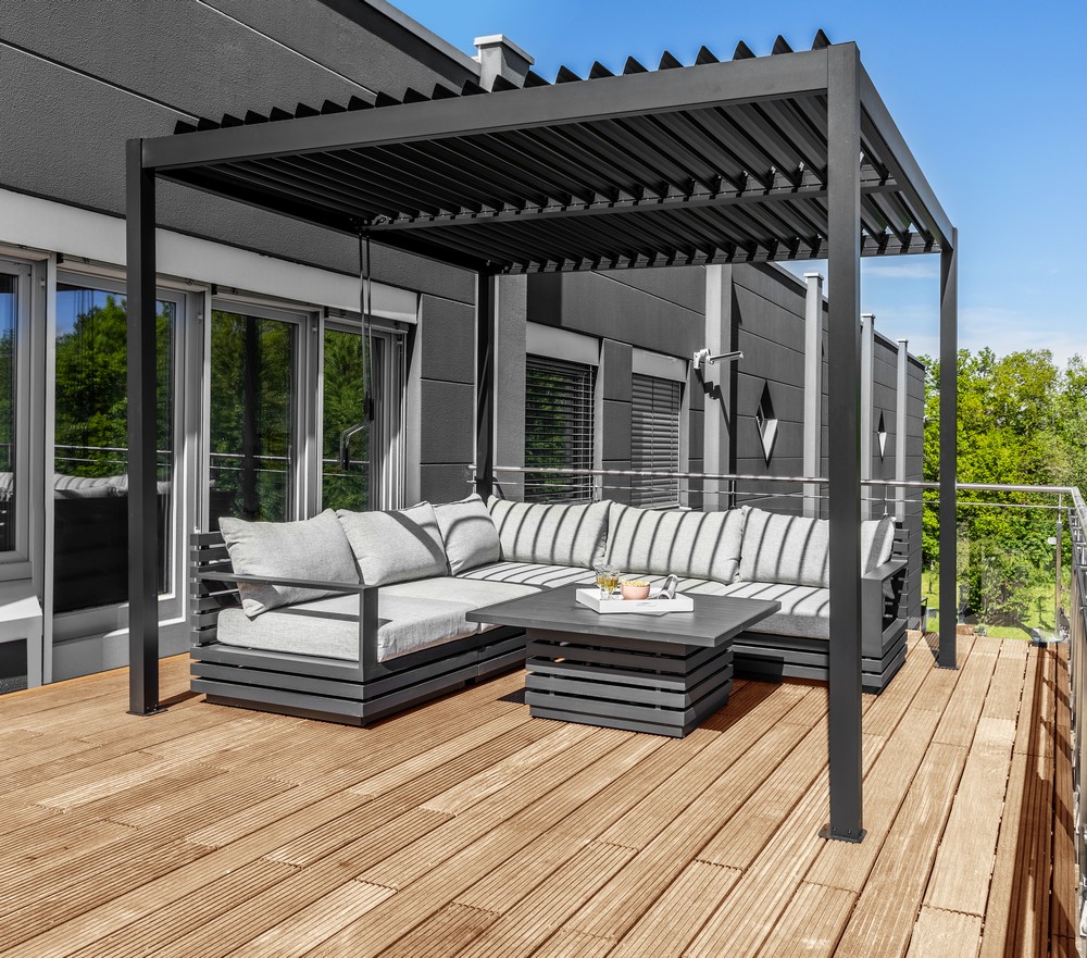 HC Garten & Freizeit Bioklimatische Pergola, Pavillon 3 x 3 m