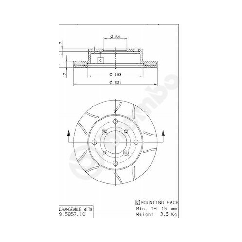 Bremsscheibe Brembo Vorderachse  2 Stück 09.5857.75 - ATU