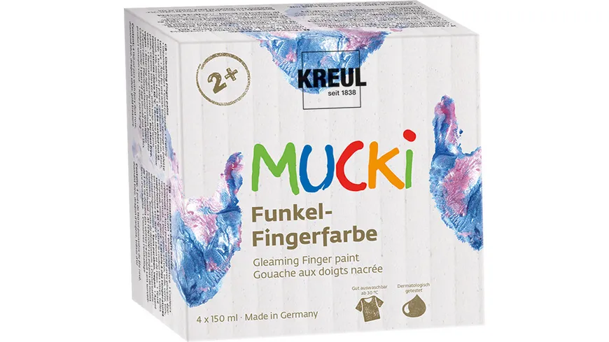 KREUL Mucki Funkel Fingerfarbe 4er-Set 600 ml