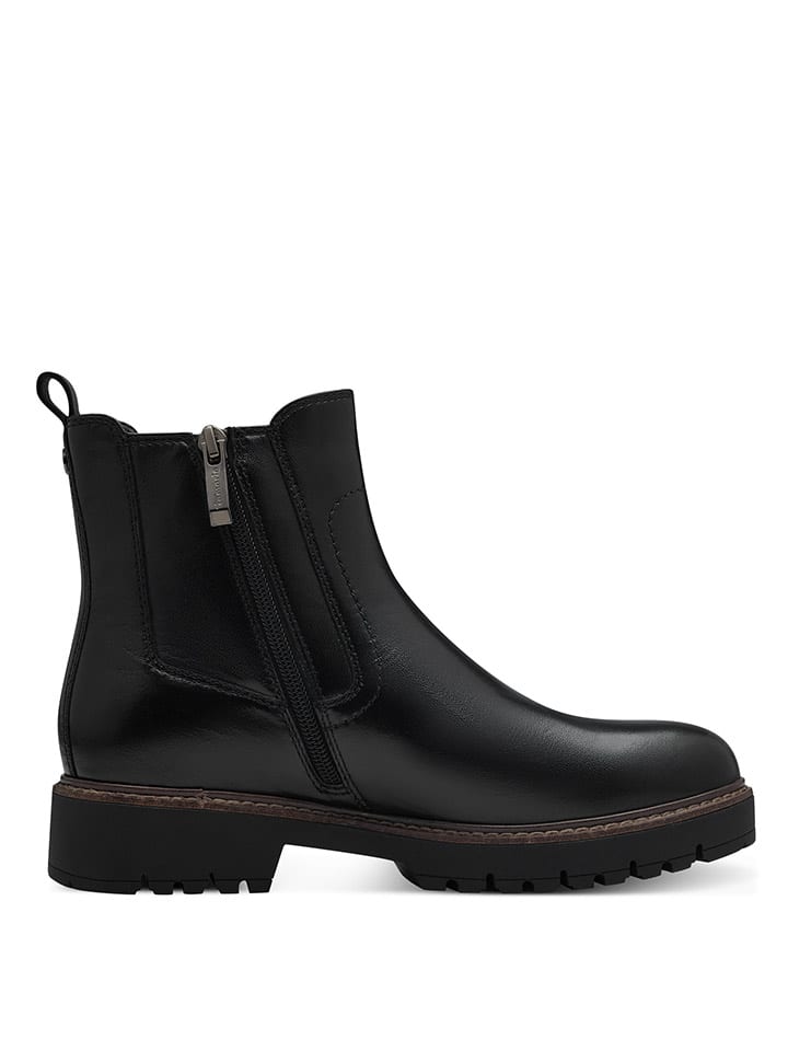 Tamaris Leder-Boots in Schwarz günstig kaufen