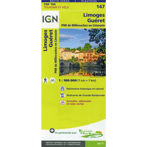 Limoges Guéret 1:100 000 - Wanderkarte