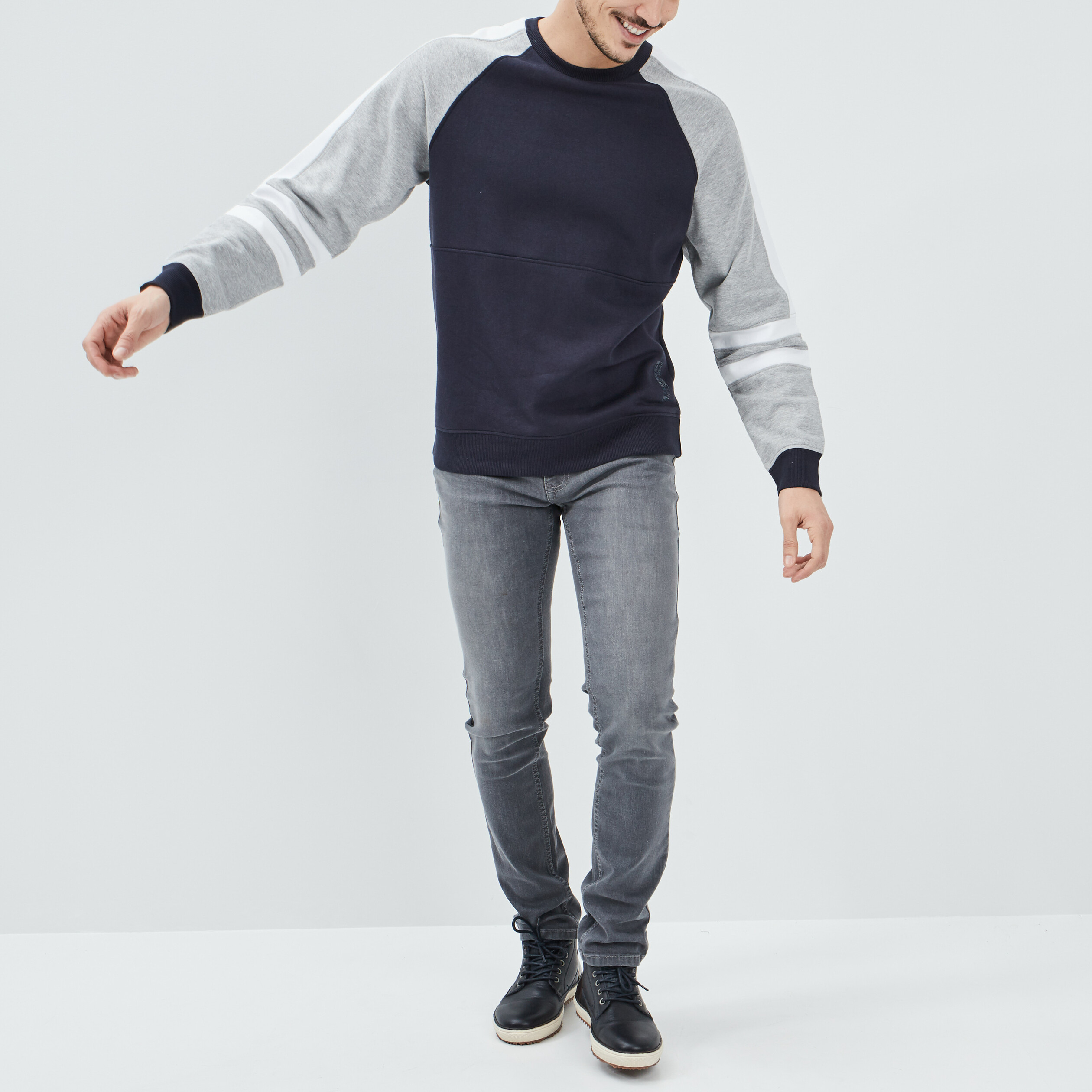 Sweat manches longues bleu marine homme | La Halle