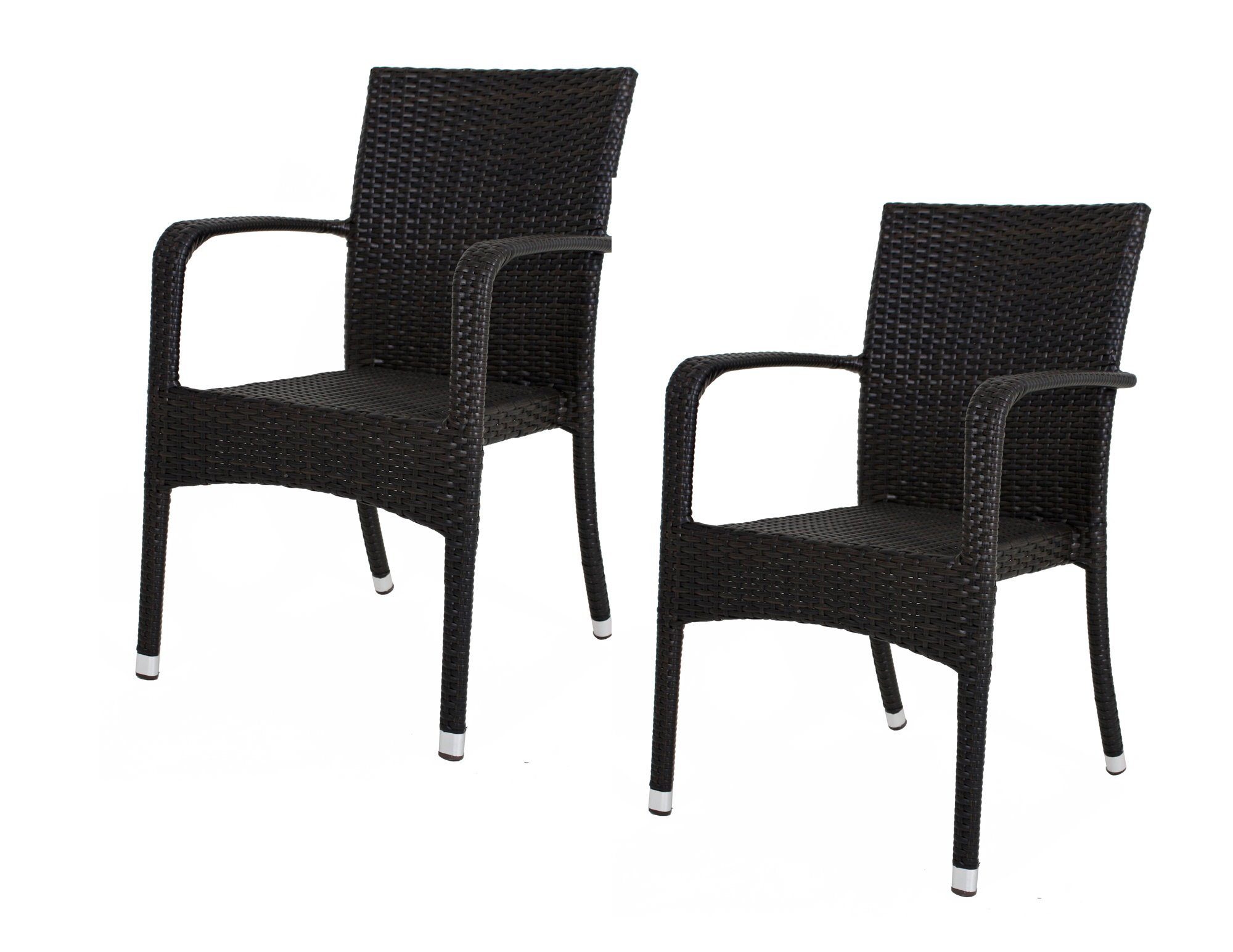 Garden Pleasure Stapelstuhl (2 St), 2x Stapelstuhl Garten Terrasse Stuhl Sessel Möbel schwarz