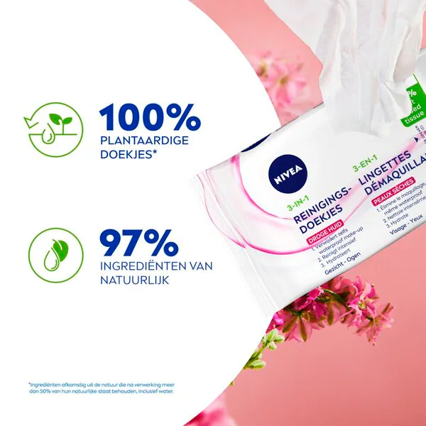 NIVEA 3-In-1 Verzachtende Reinigingsdoekjes 40 stuks