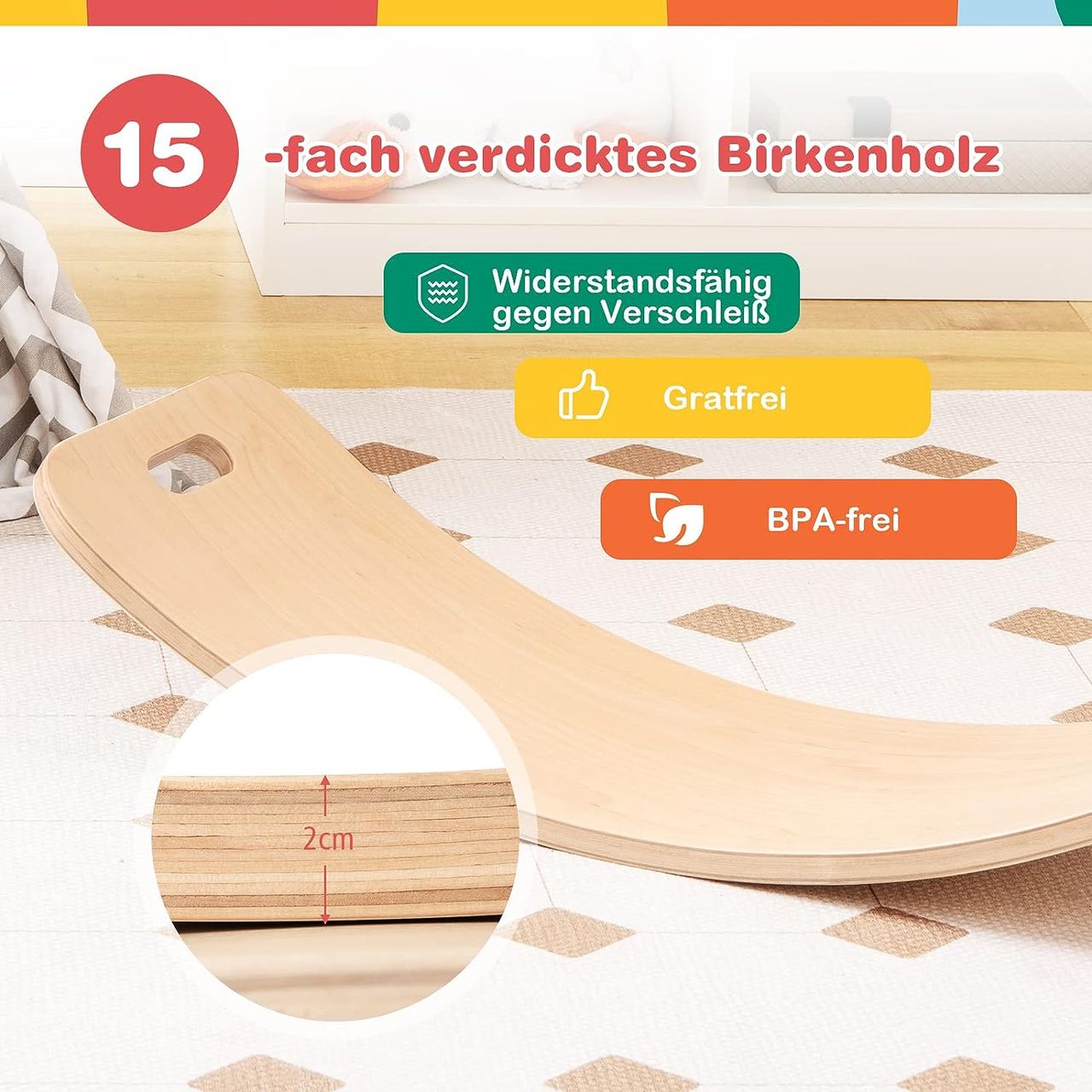 Costway Balance Board 60 x 30cm   87 x 30cm
