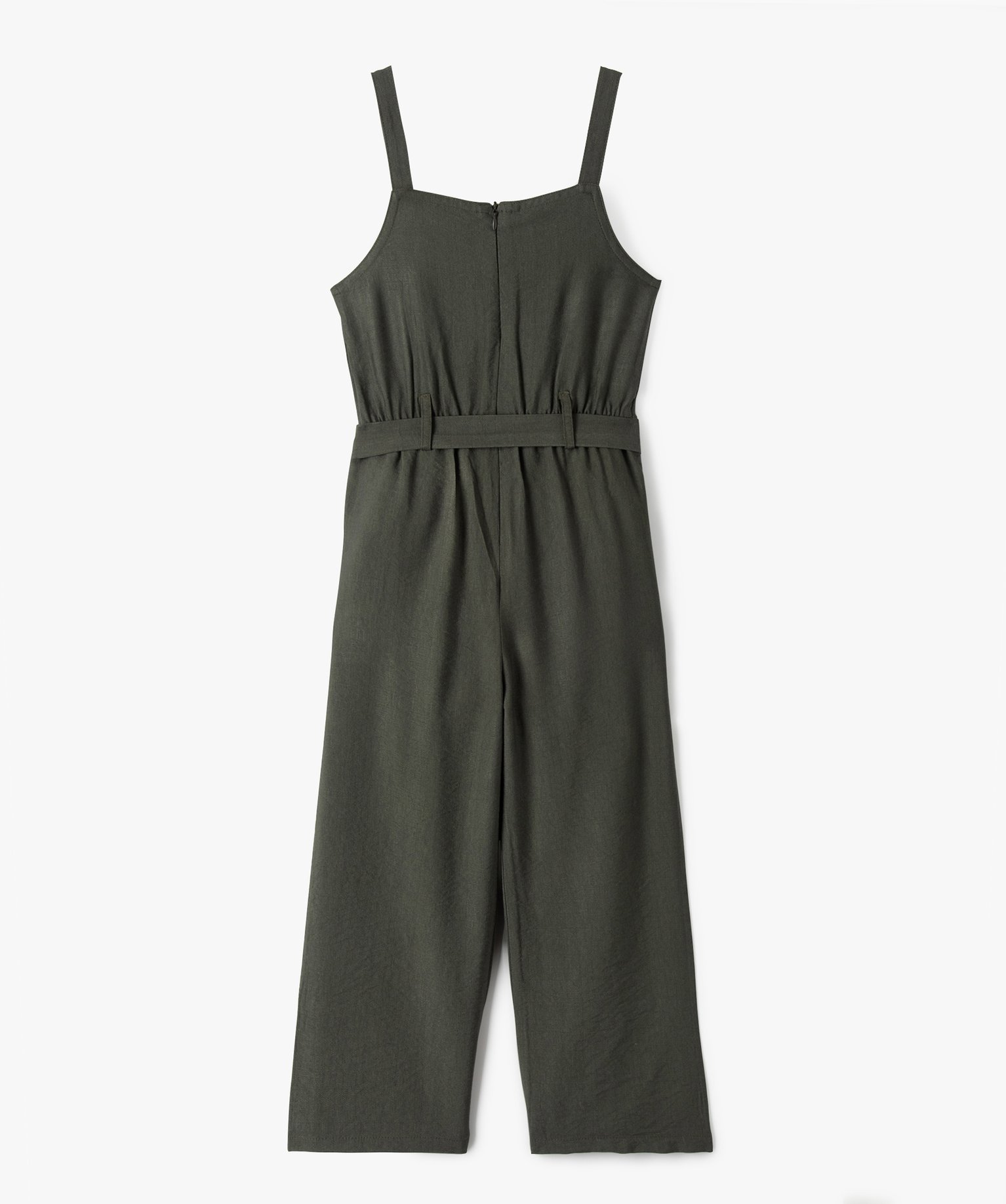 Combinaison pantalon fille en maille fluide kaki | GEMO