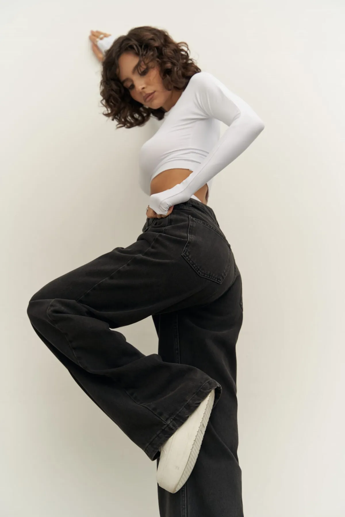 MAİ COLLECTİON  Drew schwarze Jeanshose
