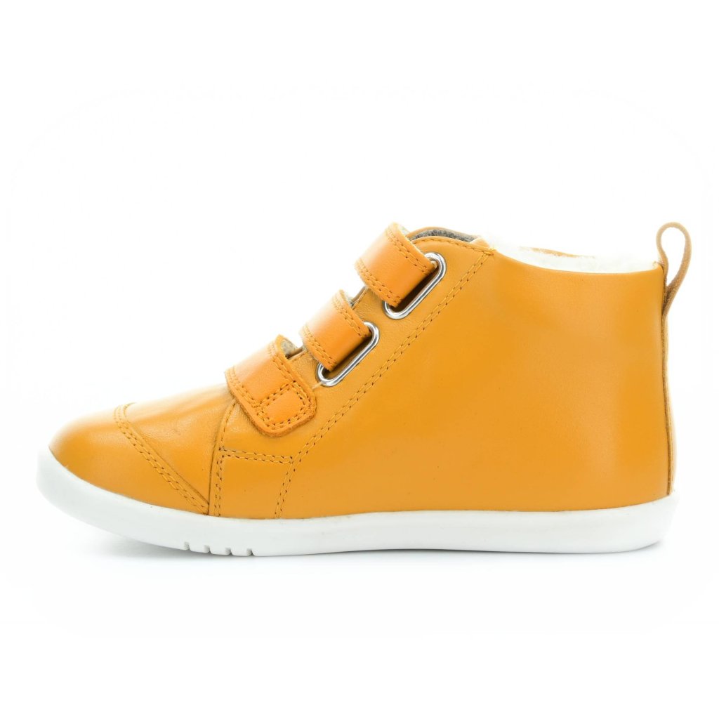 Bobux Hi Court Switch Arcitc Butterscotch (White/Smoke) gelbe gefütterten Stiefeletten