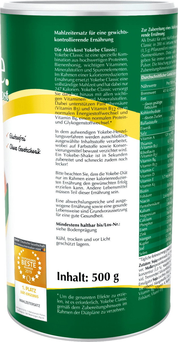 Diät Shake, Classic mit Bienenhonig, 500 g