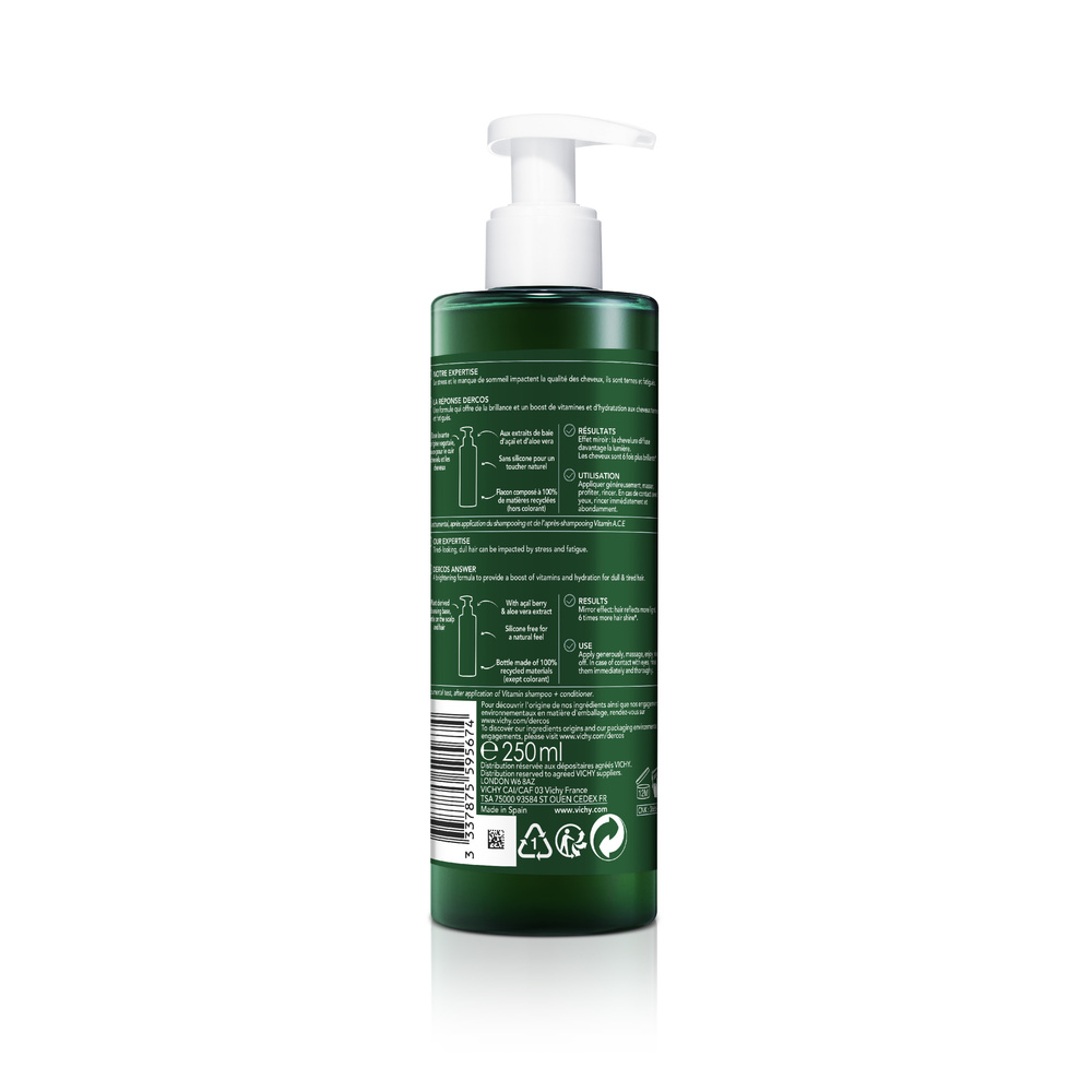 Vichy Dercos Technique Nutrients Shampooing Brillance pour Cheveux Ternes et Fatigués