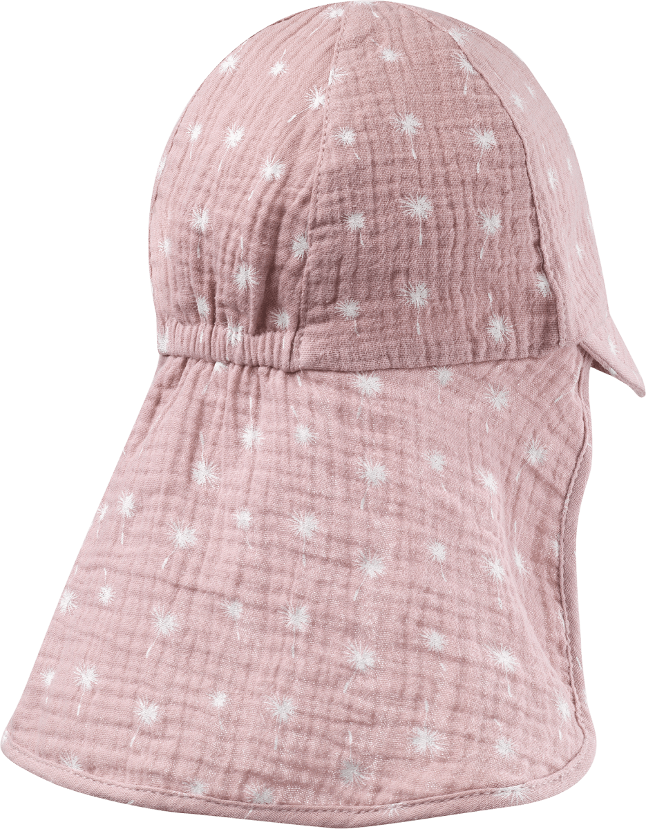 Schirmmütze aus Musselin mit Pusteblumen-Muster, rosa, Gr. 52/53, 1 St