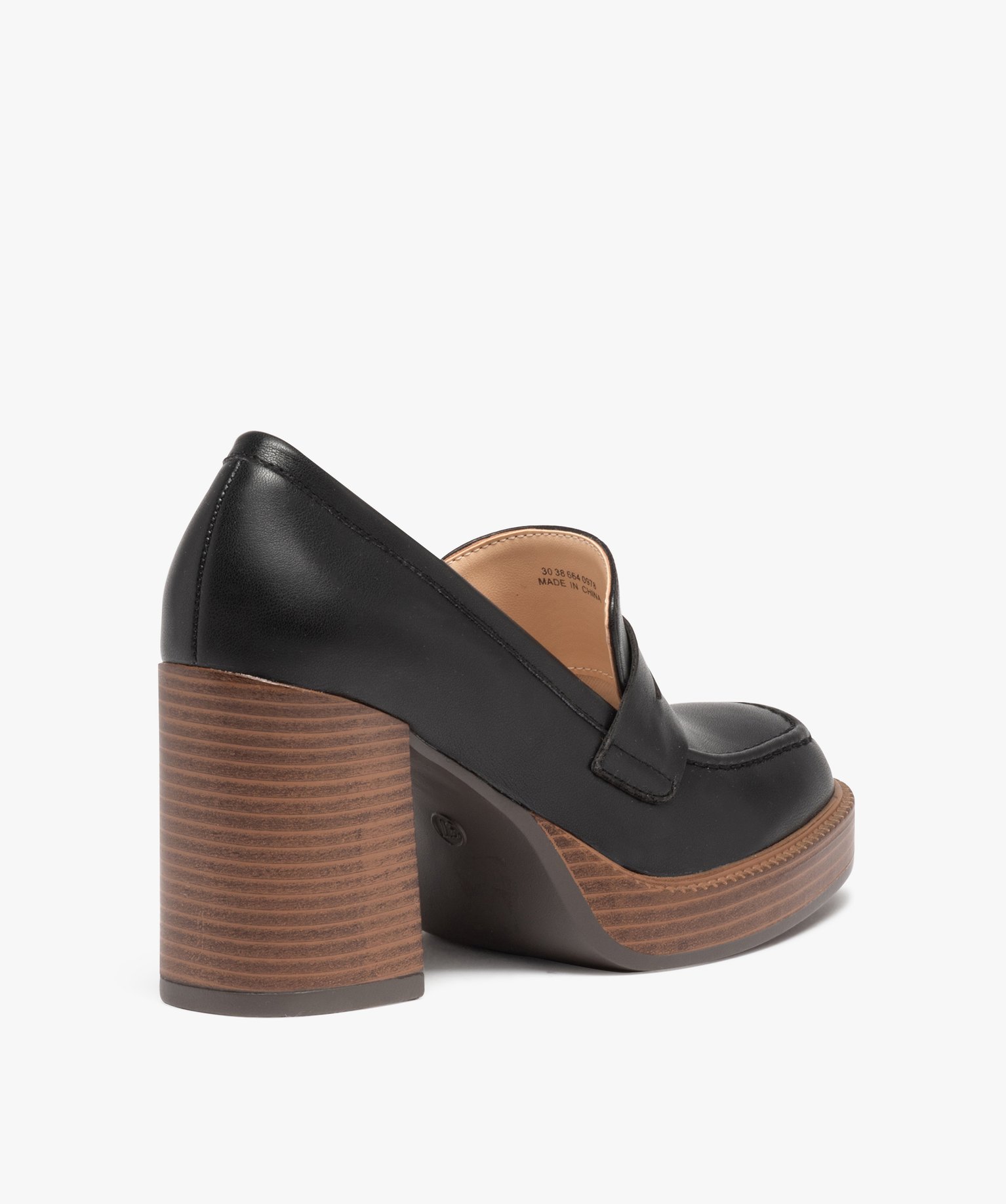Mocassin à plateforme et talon haut femme noir | GEMO