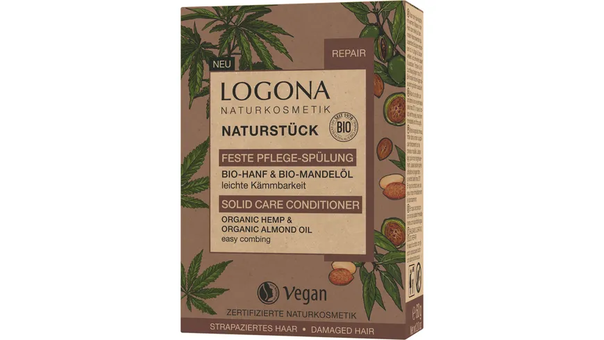 LOGONA Feste Pflege Spülung Bio-Hanf & Mandelöl 60 g