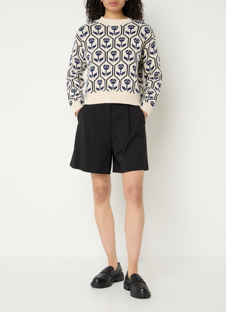 Pulover MaxMara Odeon din tricot gros cu imprimeu floral