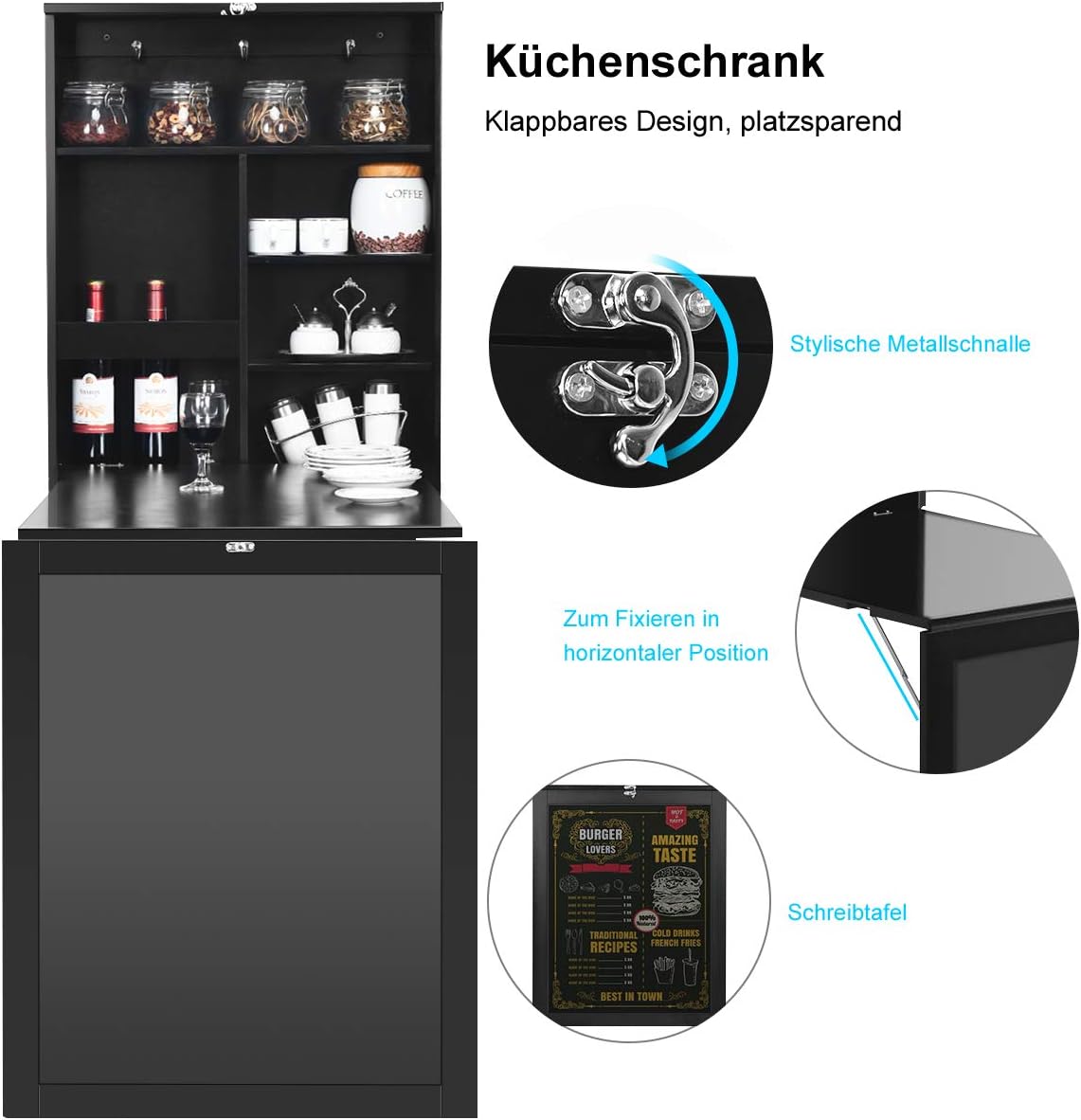 Costway COSTWAY Wandtisch klappbar, Wandklapptisch