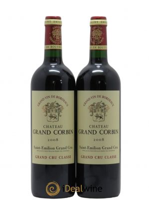 Château Grand Corbin Grand Cru Classé  2008 - Lot de 2 Bouteilles