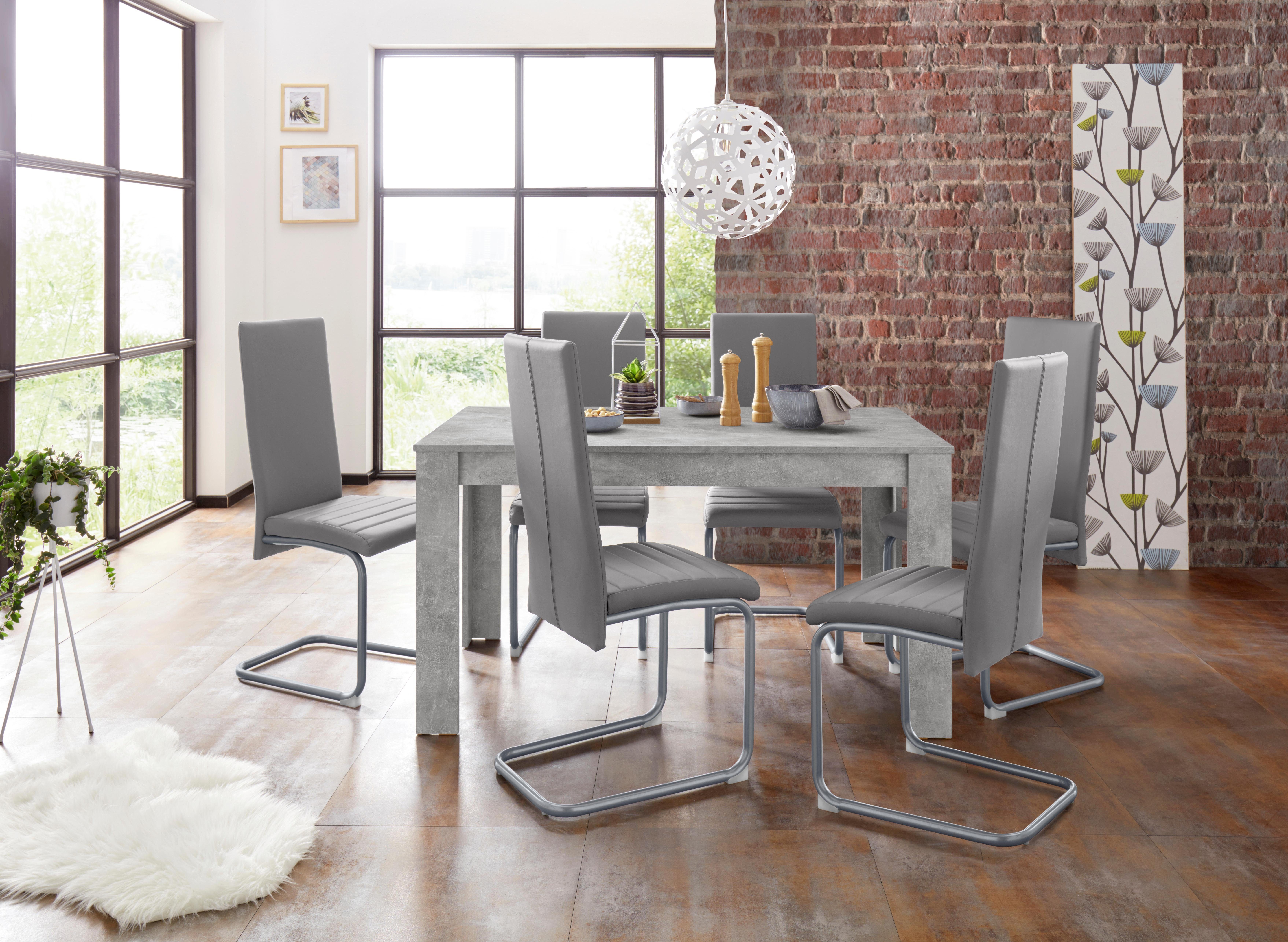 Homexperts Essgruppe Nitro, (Set, 7-tlg), Tisch - Breite 140 cm + 6 Stühle