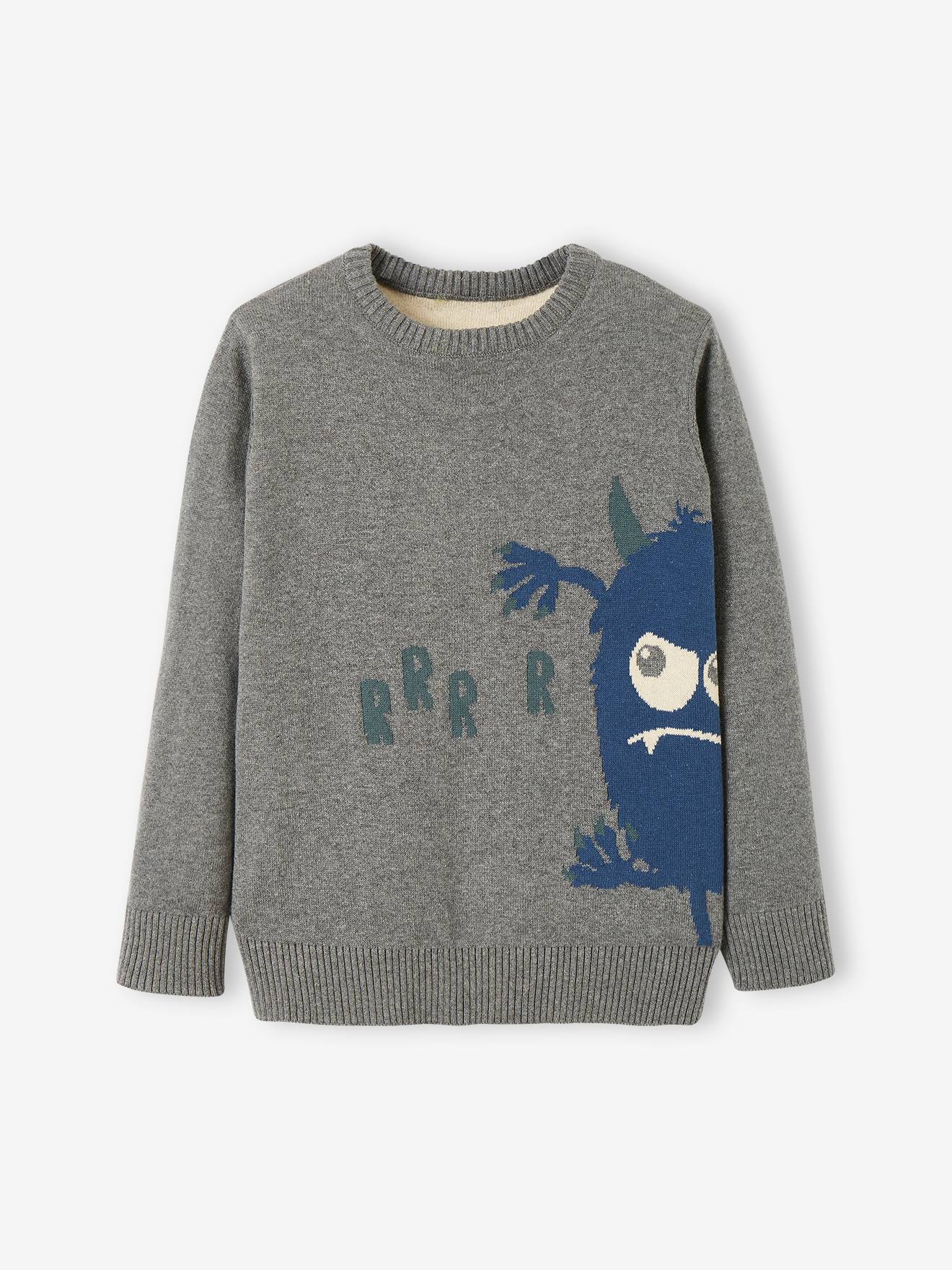 Vertbaudet Jungen Pullover, T-Rex Oeko-Tex - marine