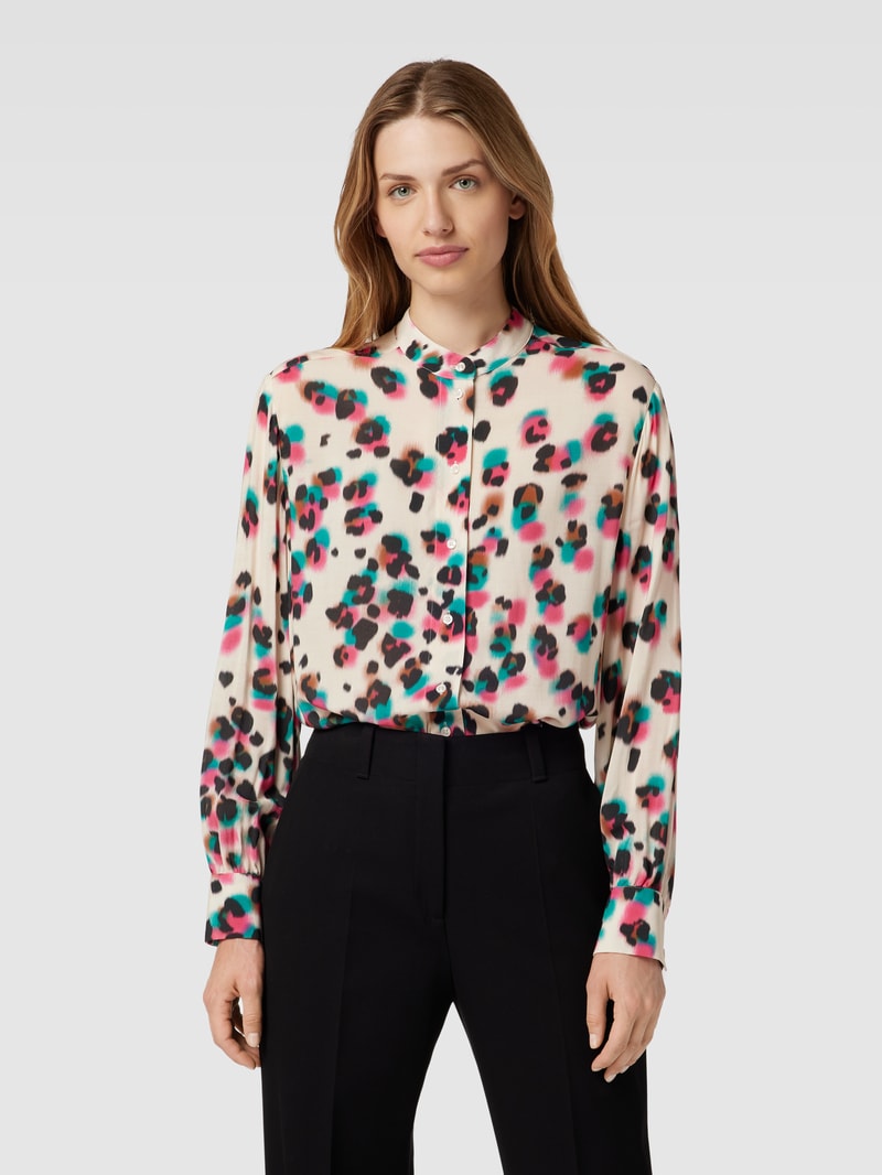 Hemdbluse mit Allover-Print in sand
