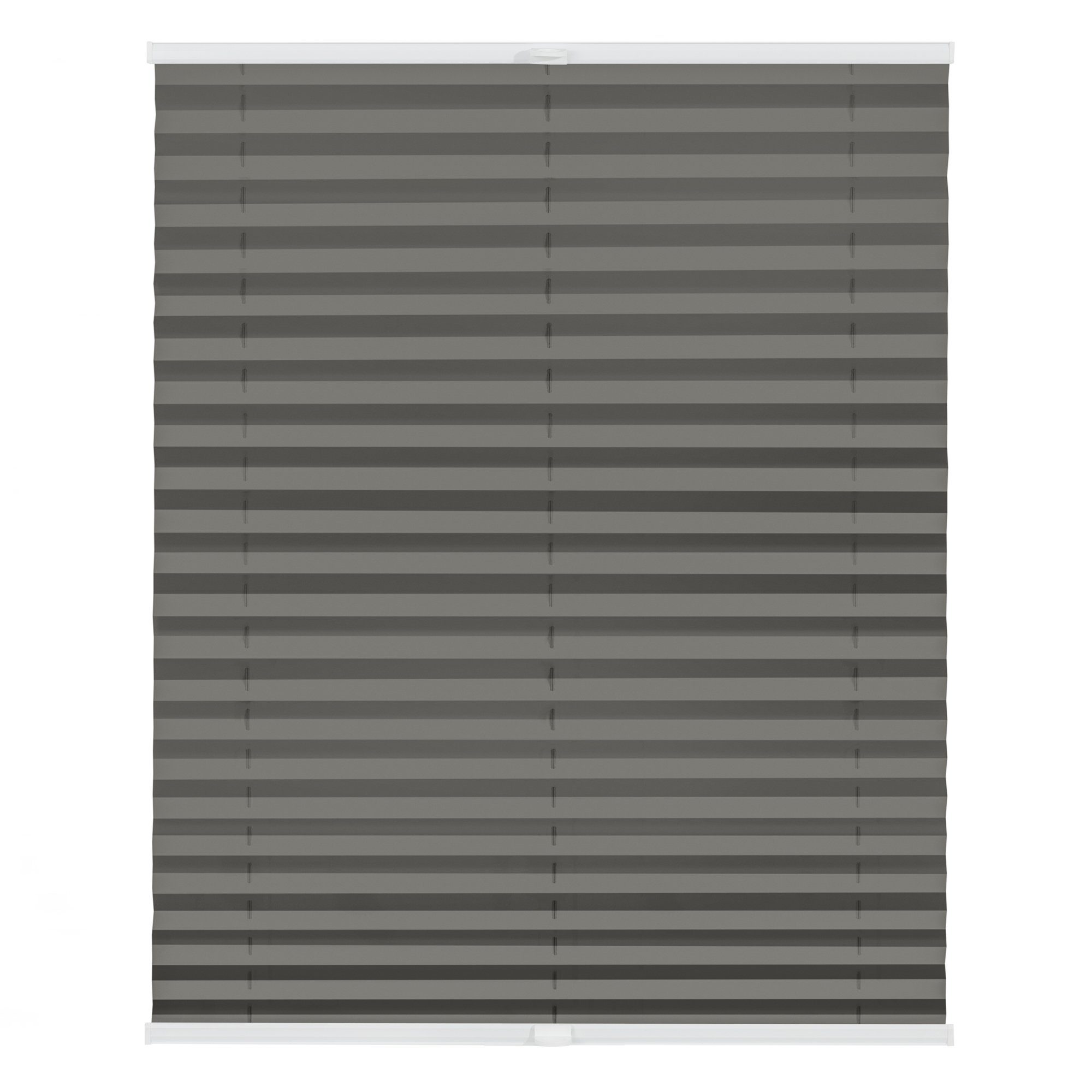 Plissee nach Maß Klebfix, ohne Bohren, verspannt, blickdicht, Hitzeschutz - Grau, LICHTBLICK ORIGINAL, blickdicht, inkl. Klebeträger, Klebbar, kleben