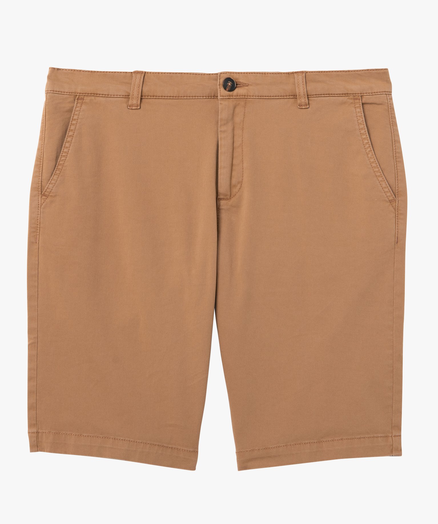 Bermuda homme coupe chino en toile stretch marron | GEMO