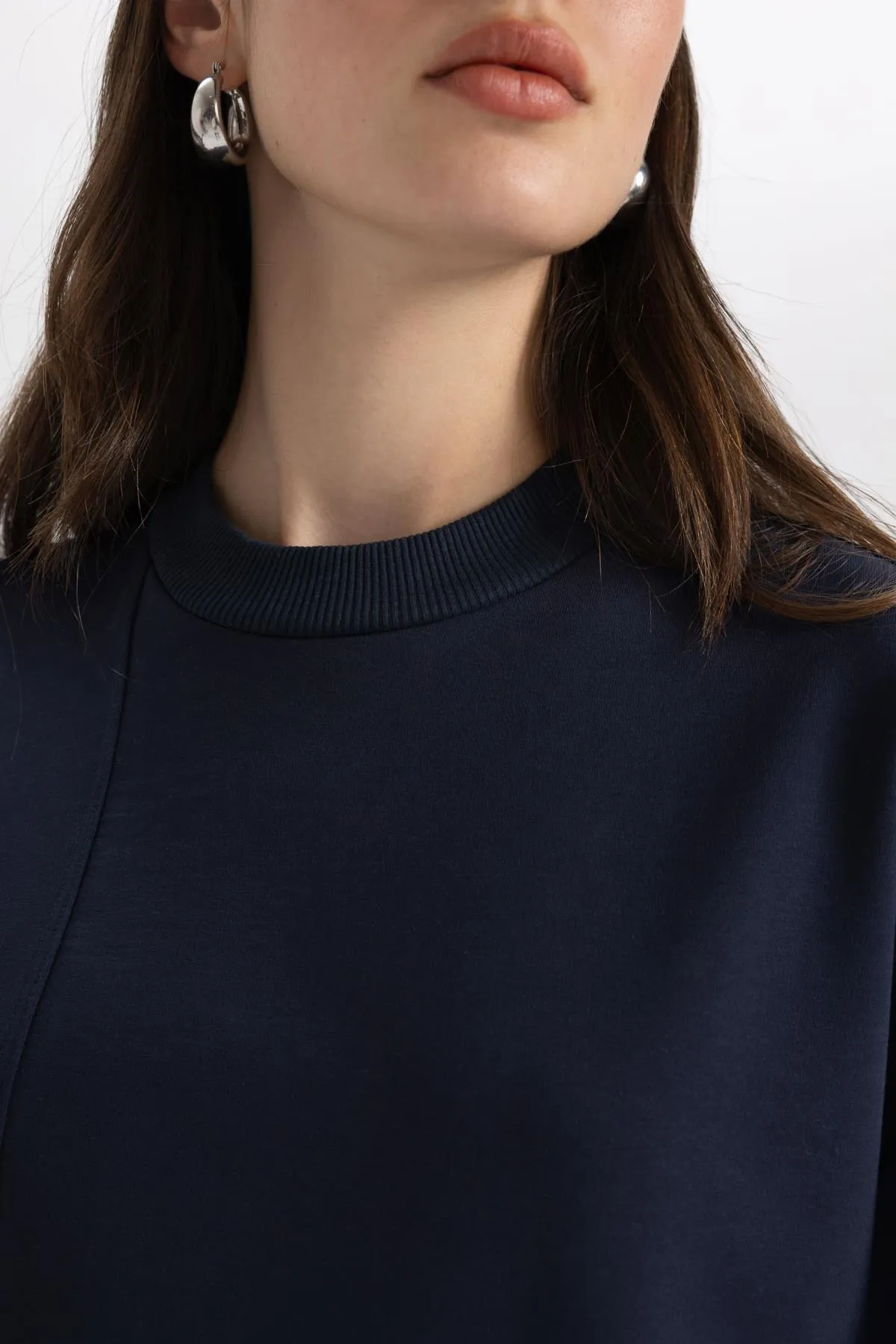 DeFacto  Sweatshirt-Tunika mit normaler Passform und Rundhalsausschnitt