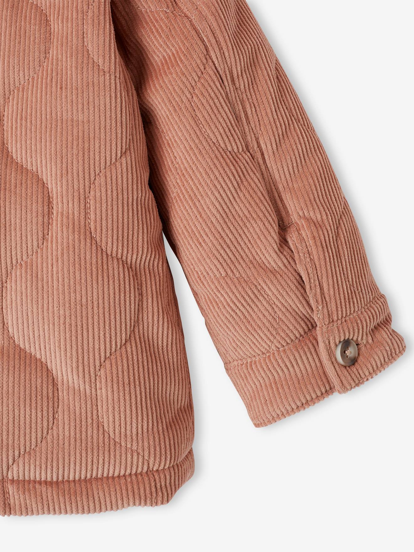 Veste matelassée en velours doublé sherpa fille blush