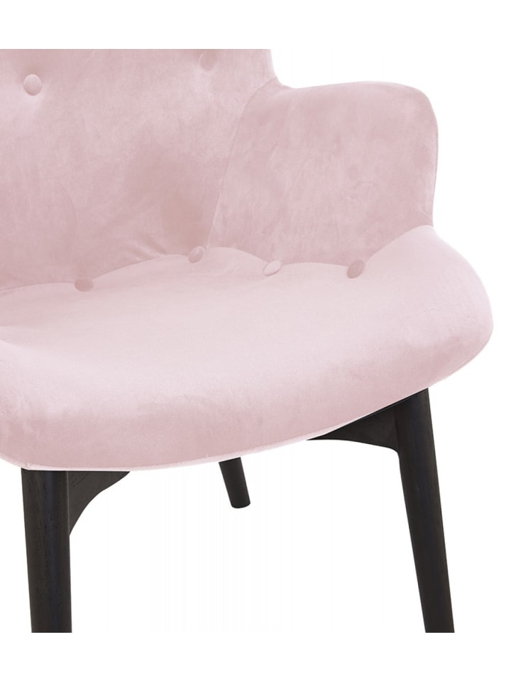 KADIMA DESIGN Ohrensessel Loungestuhl Rosa Samt Holz | Skandinavischer Stil günstig kaufen onesize