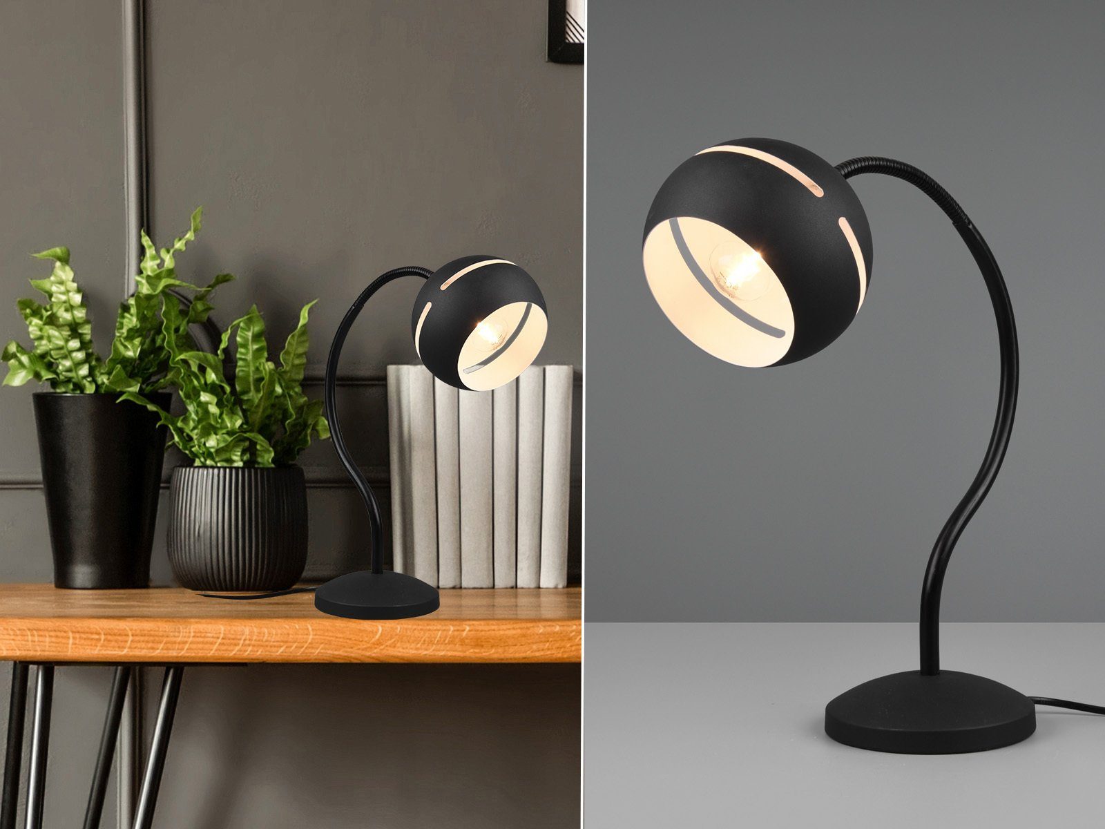 meineWunschleuchte LED Schreibtischlampe, Dimmfunktion, LED wechselbar, wechselbar: 1 x E14, 4,9 Watt, 470 Lumen, warmweiß, groß-e Designer Nachttisch-lampe & Schreibtischlampe Touch, Höhe 42cm