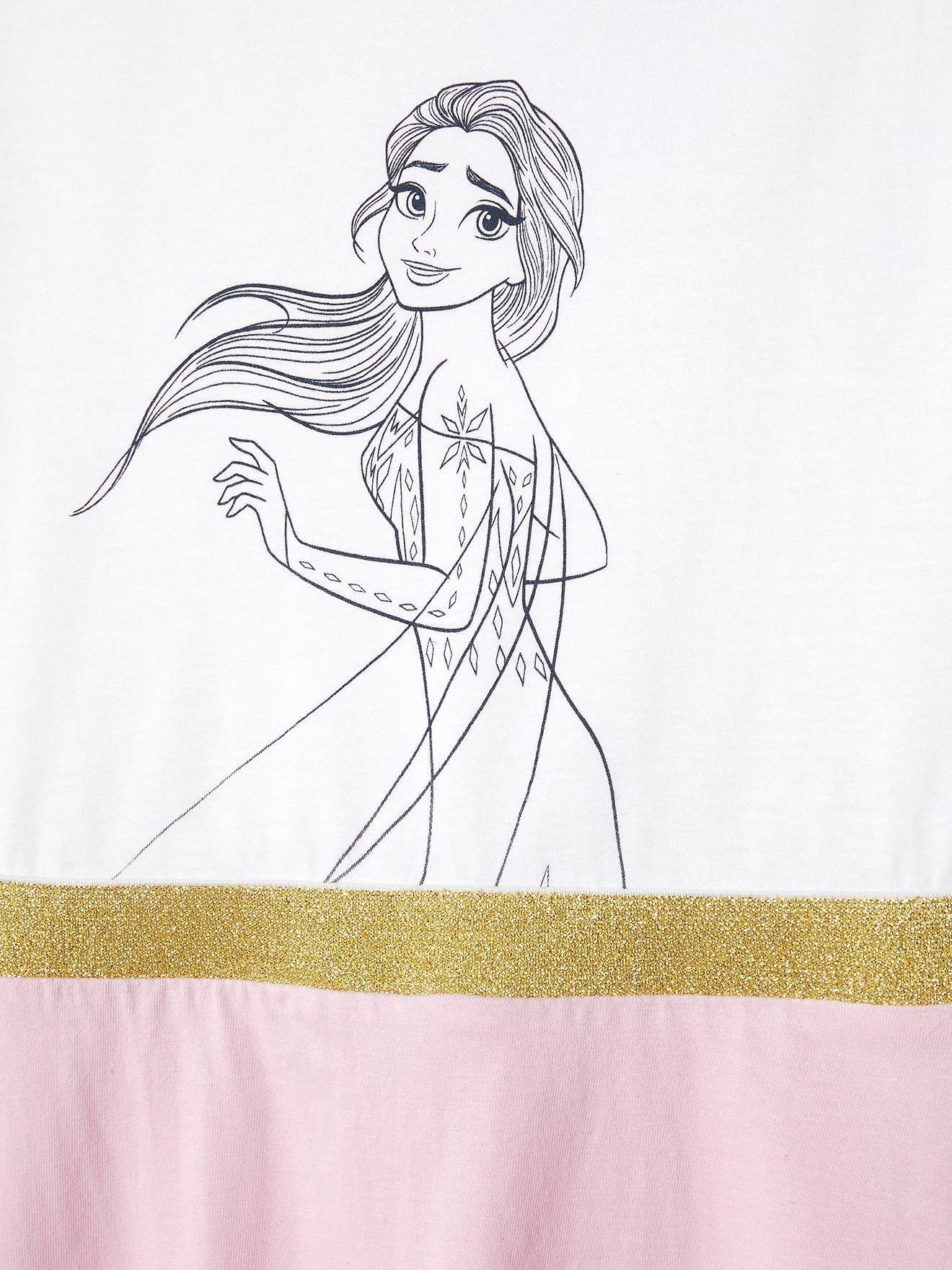 Robe fille DS® La Reine des Neiges 2 blanc imprimé
