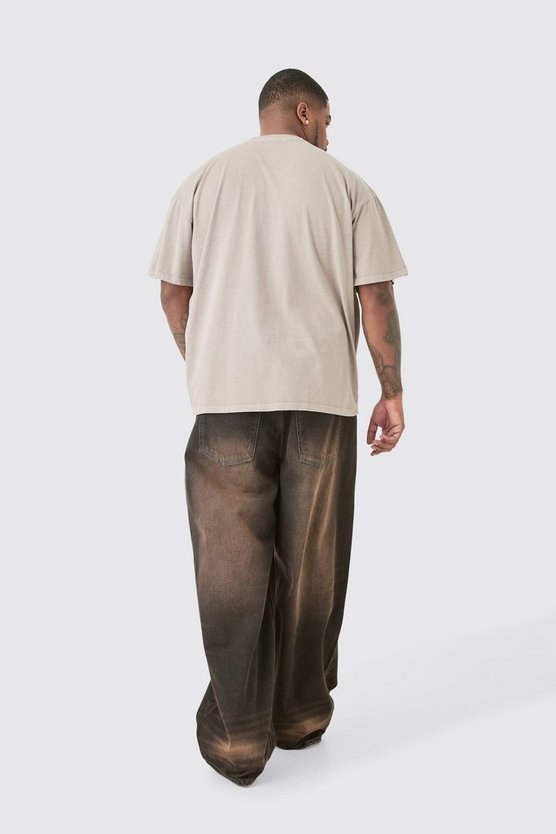 Plus Oversize T-Shirt mit Pour Homme Print
